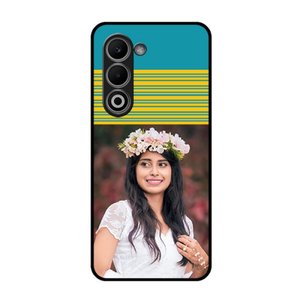 Oppo K13x 5G Custom Glass Phone Case - Yellow & Blue Design