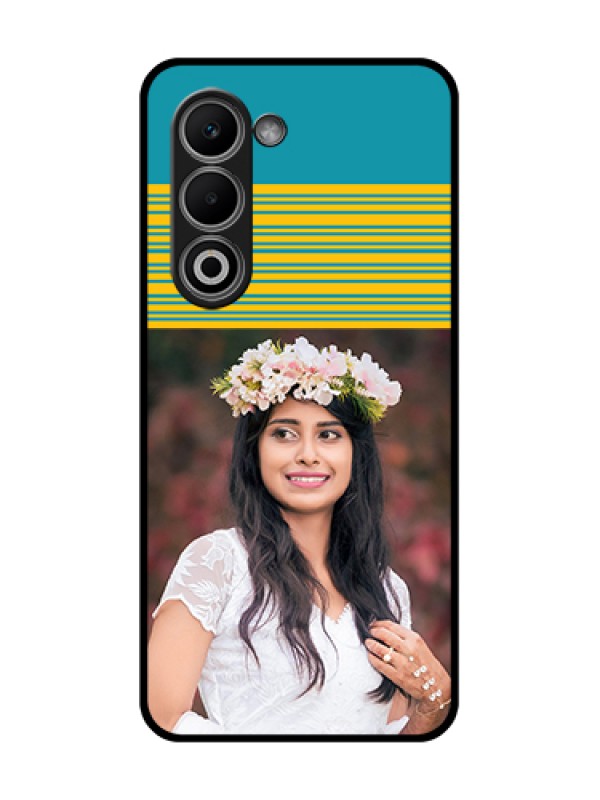 Custom Oppo K13x 5G Custom Glass Phone Case - Yellow & Blue Design