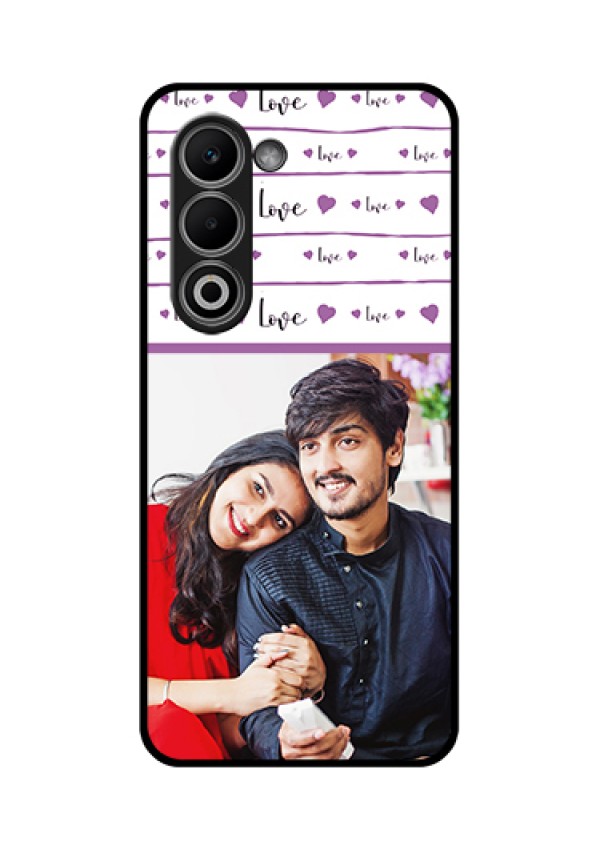 Oppo K13x 5G Custom Glass Phone Case - Couples Heart Design