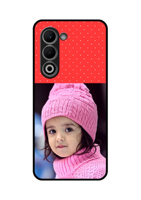 Oppo K13x 5G Custom Glass Phone Case - Red Pattern Design