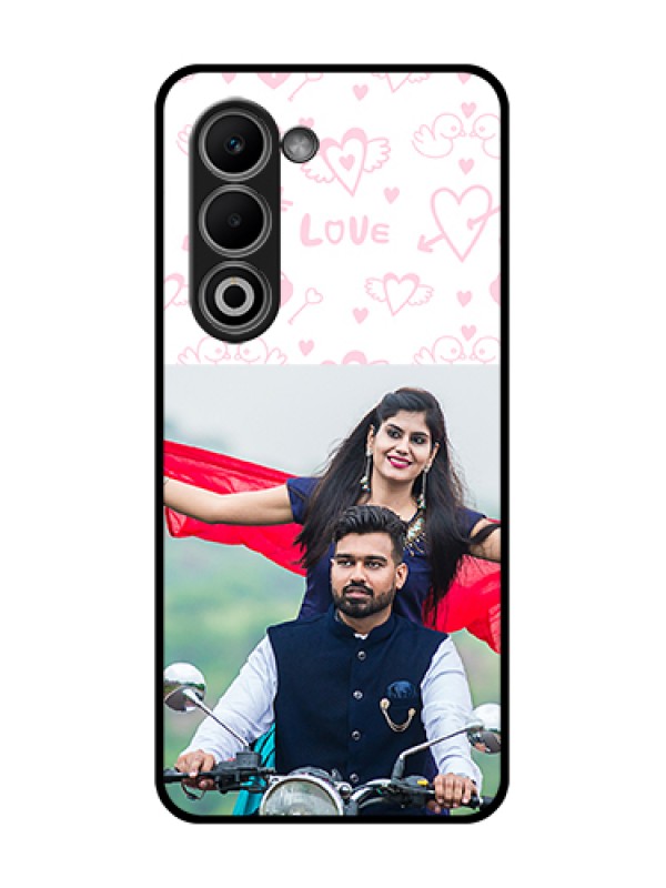 Custom Oppo K13x 5G Custom Glass Phone Case - Pink Flying Heart Design