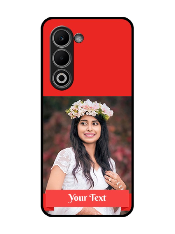 Custom Oppo K13x 5G Custom Glass Phone Case - Simple Red Color Design