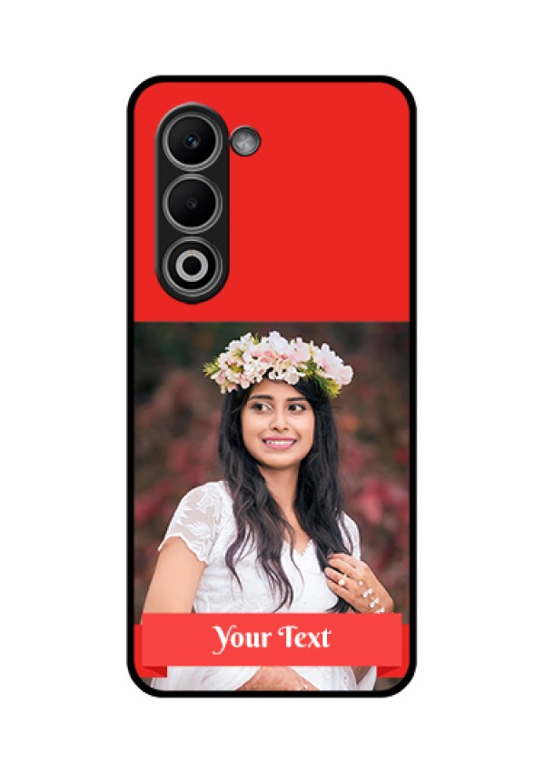 Oppo K13x 5G Custom Glass Phone Case - Simple Red Color Design