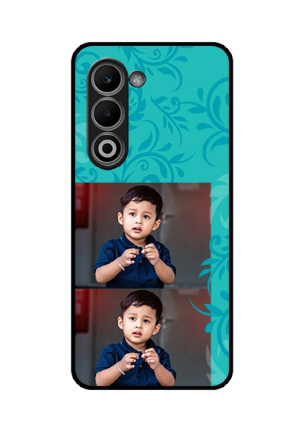 Oppo K13x 5G Custom Glass Phone Case - With Photo And Green Floral Design