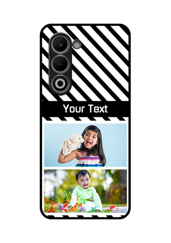 Oppo K13x 5G Custom Glass Phone Case - Black And White Stripes Design