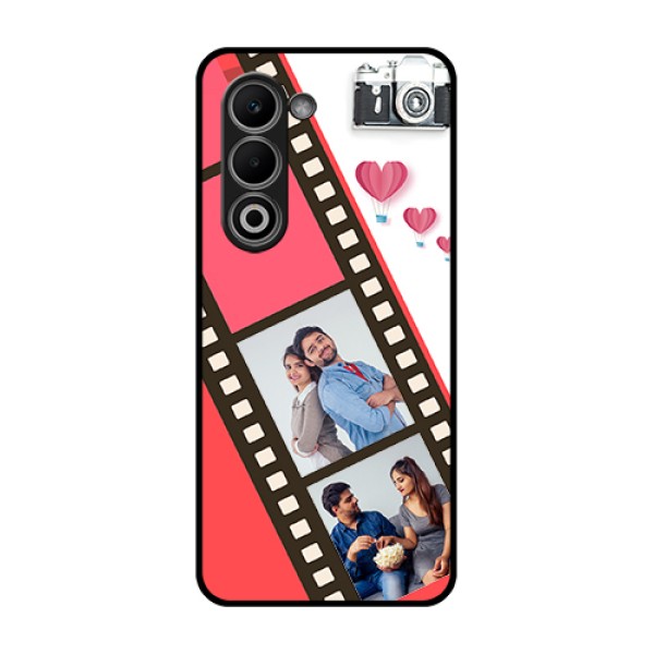 Oppo K13x 5G Custom Glass Phone Case - 3 Image Holder With Film Reel