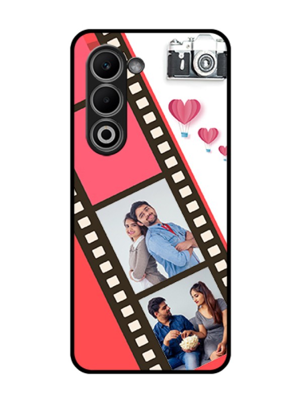 Custom Oppo K13x 5G Custom Glass Phone Case - 3 Image Holder With Film Reel