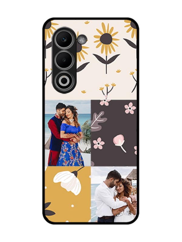 Custom Oppo K13x 5G Custom Glass Phone Case - 3 Images With Floral Design