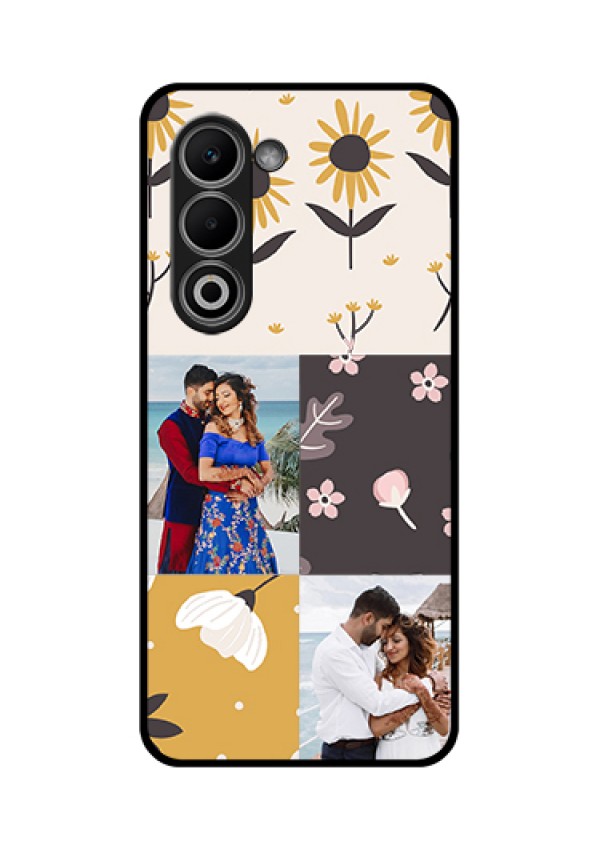 Oppo K13x 5G Custom Glass Phone Case - 3 Images With Floral Design