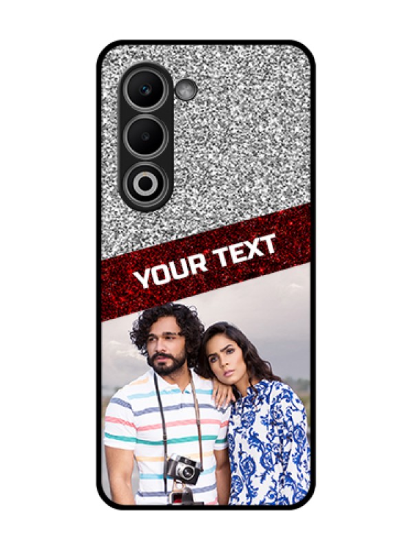 Custom Oppo K13x 5G Custom Glass Phone Case - Image Holder With Glitter Strip Design