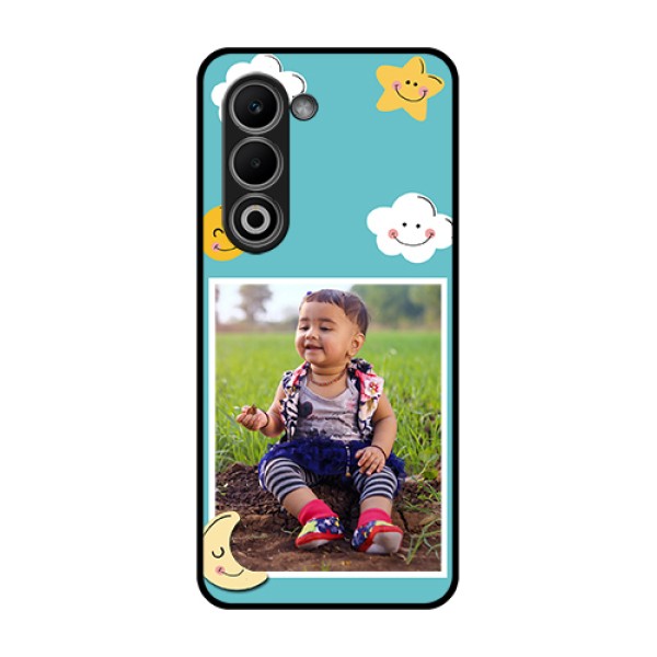 Oppo K13x 5G Custom Glass Phone Case - Smiley Kids Stars Design