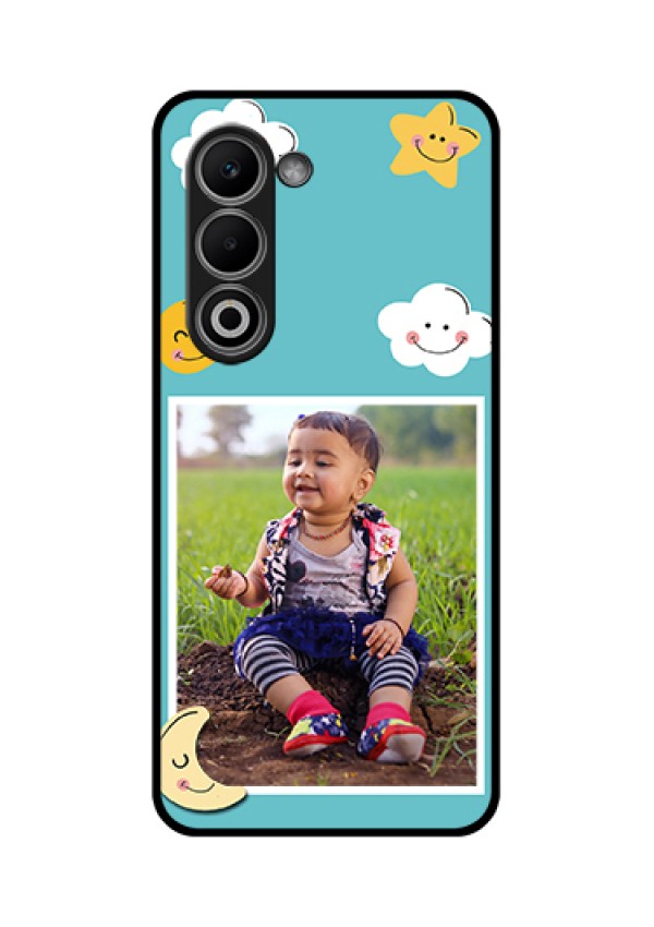 Oppo K13x 5G Custom Glass Phone Case - Smiley Kids Stars Design