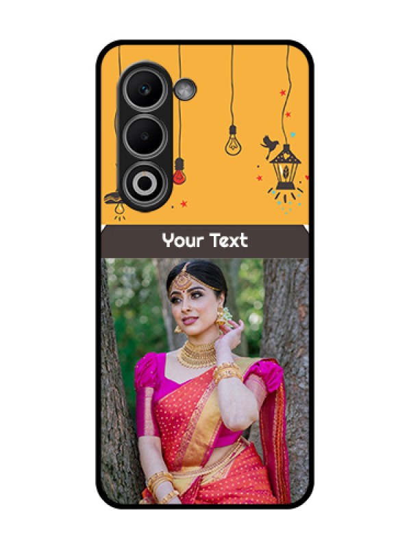 Custom Oppo K13x 5G Custom Glass Phone Case - With Family Picture And Icons