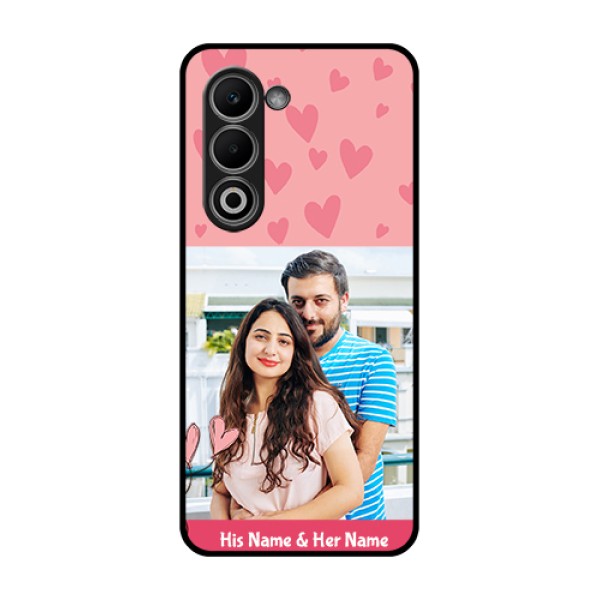 Oppo K13x 5G Custom Glass Phone Case - Love Design Peach Color Oppo K13x 5G Custom Glass Phone Case - Love Design Peach Color