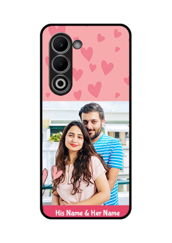 Oppo K13x 5G Custom Glass Phone Case - Love Design Peach Color