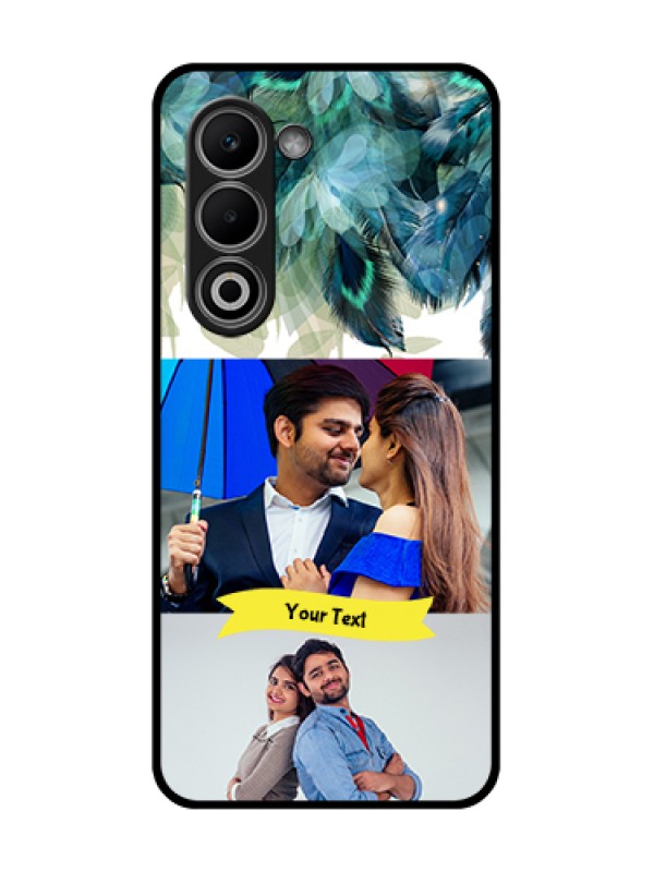 Custom Oppo K13x 5G Custom Glass Phone Case - Image With Boho Peacock Feather Design