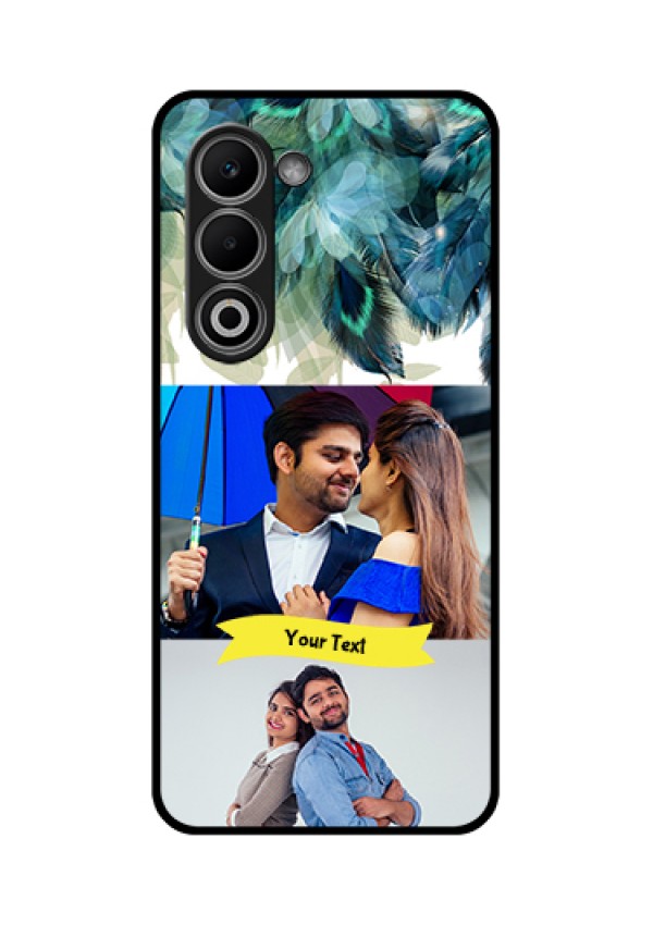 Oppo K13x 5G Custom Glass Phone Case - Image With Boho Peacock Feather Design