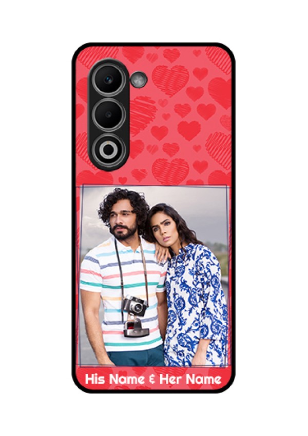 Oppo K13x 5G Custom Glass Phone Case - With Red Heart Symbols Design