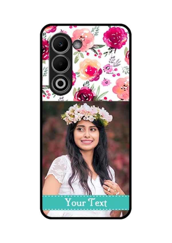 Oppo K13x 5G Custom Glass Phone Case - Water Colors Floral Design