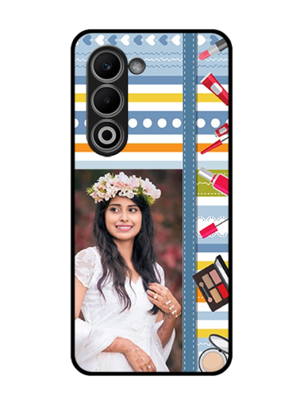 Custom Oppo K13x 5G Custom Glass Phone Case - Makeup Icons Design