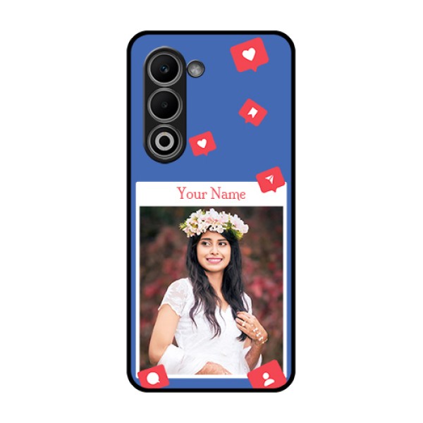 Oppo K13x 5G Custom Glass Phone Case - Like Share And Comment Design