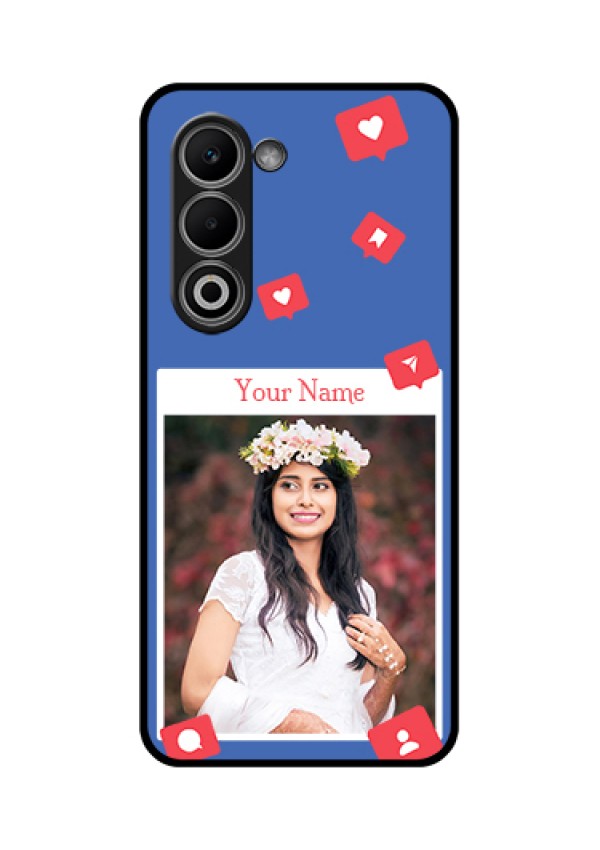 Oppo K13x 5G Custom Glass Phone Case - Like Share And Comment Design