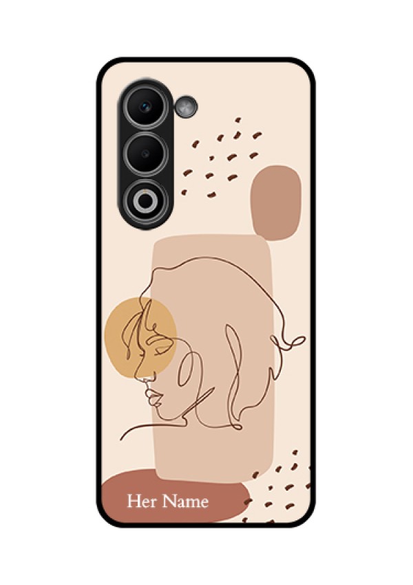 Oppo K13x 5G Custom Glass Phone Case - Calm Woman Line Art Design
