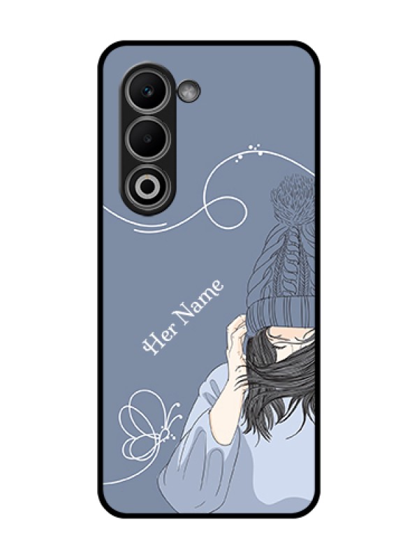 Custom Oppo K13x 5G Custom Glass Phone Case - Girl In Winter Outfit Design