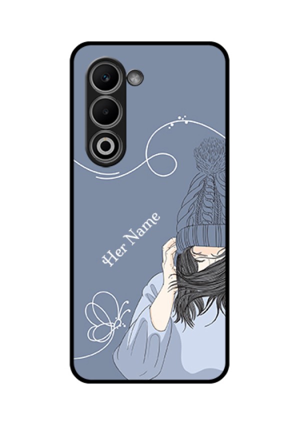 Oppo K13x 5G Custom Glass Phone Case - Girl In Winter Outfit Design