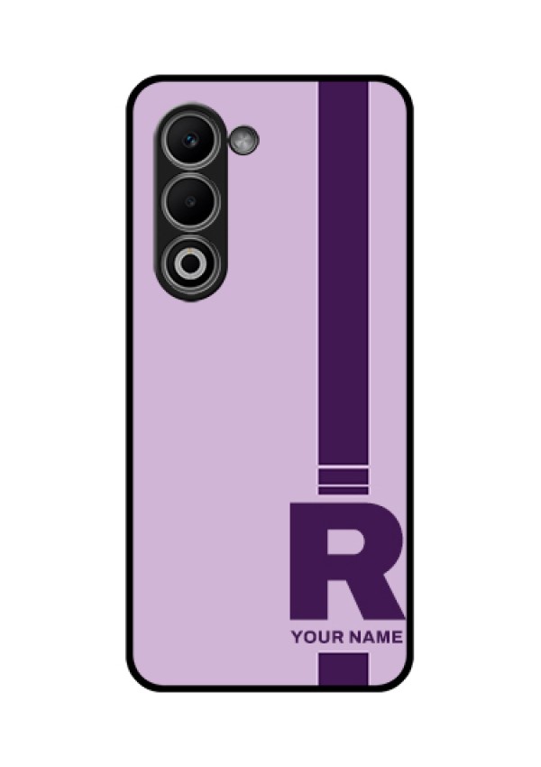 Oppo K13x 5G Custom Glass Phone Case - Simple Dual Tone Stripe With Name Design