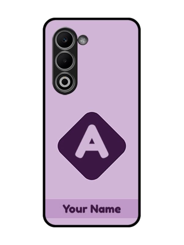 Custom Oppo K13x 5G Custom Glass Phone Case - Custom Letter In Curved Badge Design