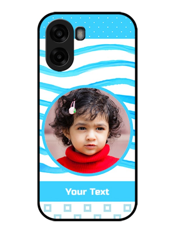 Custom Oppo K14x 5G Custom Glass Phone Case - Simple Blue Case Design