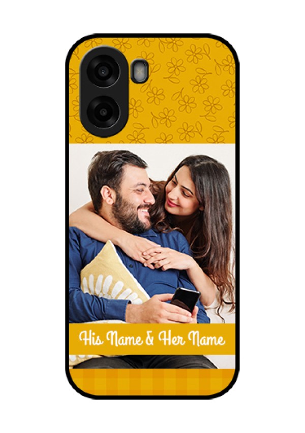 Oppo K14x 5G Custom Glass Phone Case - Yellow Floral Design