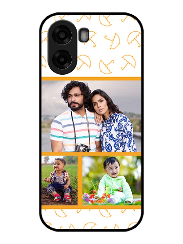 Custom Oppo K14x 5G Custom Glass Phone Case - Yellow Pattern Design