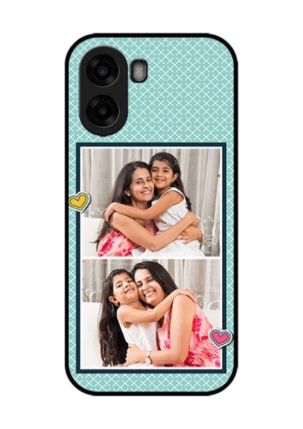 Oppo K14x 5G Custom Glass Phone Case - 2 Image Holder With Pattern Design