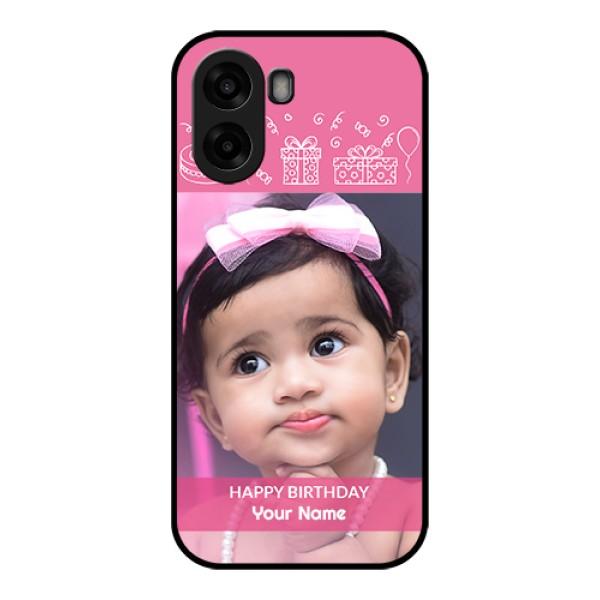 Oppo K14x 5G Custom Glass Phone Case - With Birthday Line Art Design Oppo K14x 5G Custom Glass Phone Case - With Birthday Line Art Design