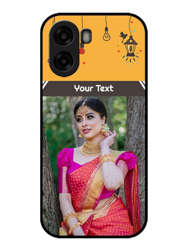 Custom Oppo K14x 5G Custom Glass Phone Case - With Family Picture And Icons