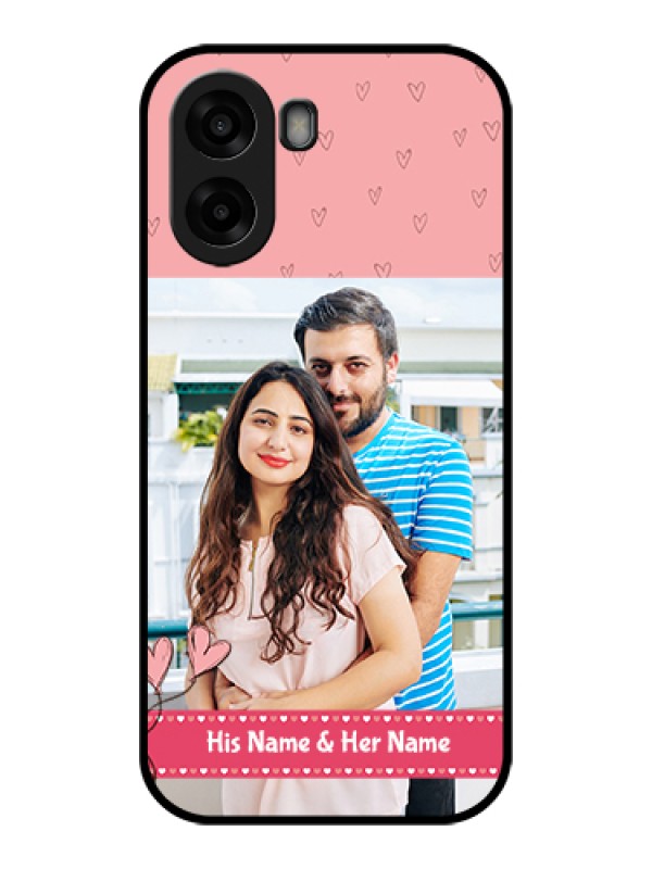 Custom Oppo K14x 5G Custom Glass Phone Case - Love Design Peach Color