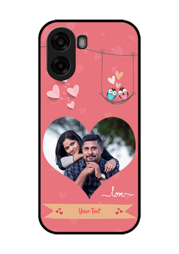 Oppo K14x 5G Custom Glass Phone Case - Peach Color Love Design
