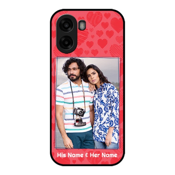 Oppo K14x 5G Custom Glass Phone Case - With Red Heart Symbols Design Oppo K14x 5G Custom Glass Phone Case - With Red Heart Symbols Design