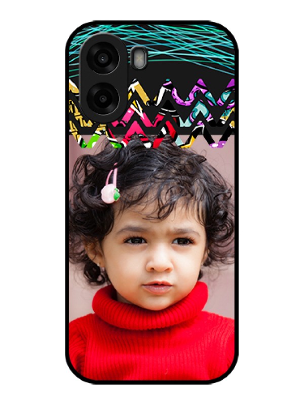 Custom Oppo K14x 5G Custom Glass Phone Case - Neon Abstract Design