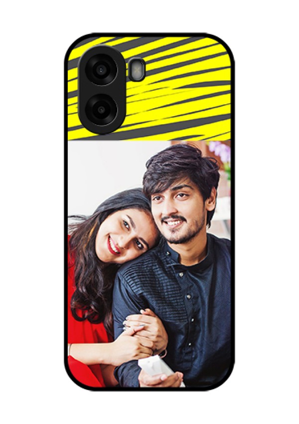 Oppo K14x 5G Custom Glass Phone Case - Yellow Abstract Design
