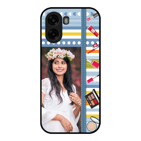 Oppo K14x 5G Custom Glass Phone Case - Makeup Icons Design