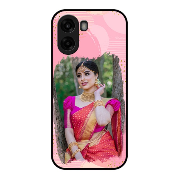 Oppo K14x 5G Custom Glass Phone Case - Gold Glitter Splash Design