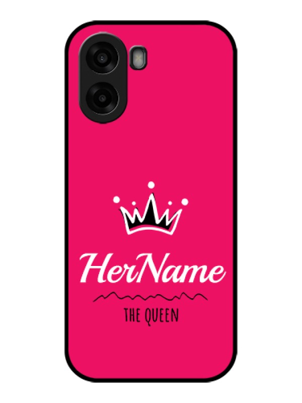 Custom Oppo K14x 5G Custom Glass Phone Case - Queen With Name Design