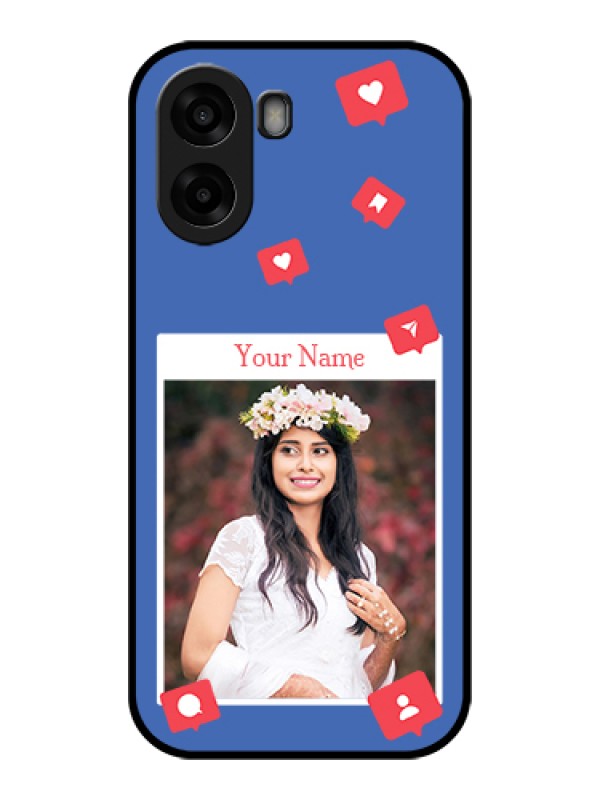 Custom Oppo K14x 5G Custom Glass Phone Case - Like Share And Comment Design