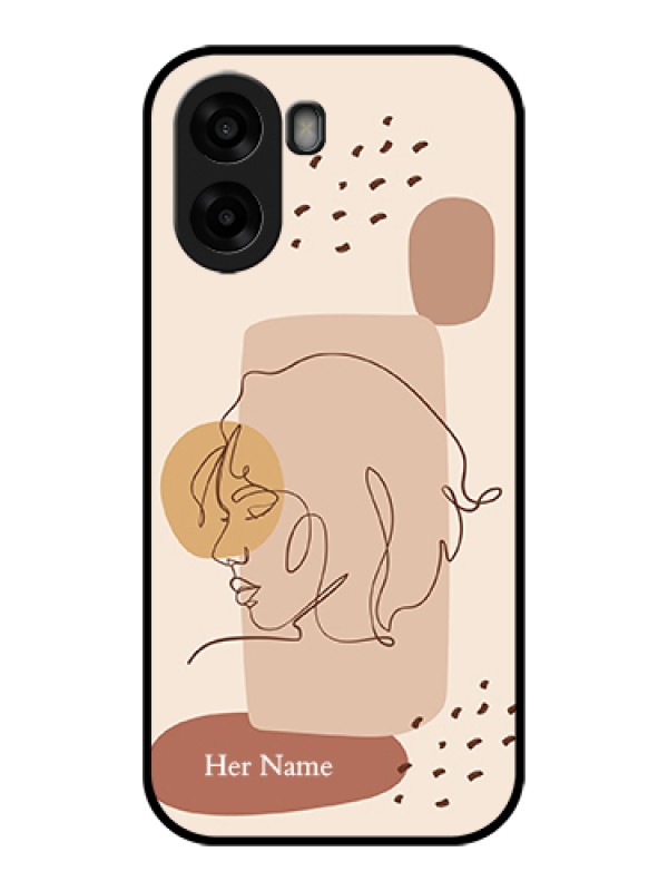 Custom Oppo K14x 5G Custom Glass Phone Case - Calm Woman Line Art Design