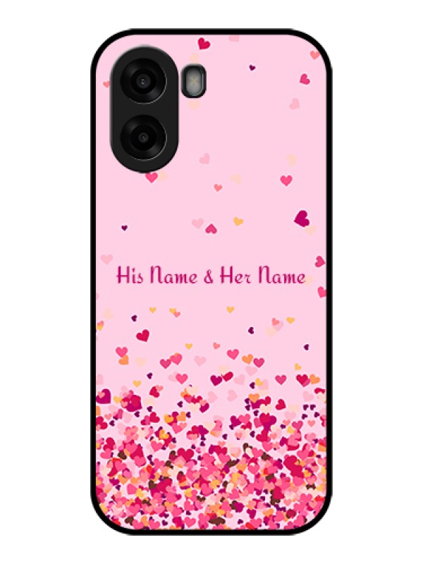 Custom Oppo K14x 5G Custom Glass Phone Case - Floating Hearts Design