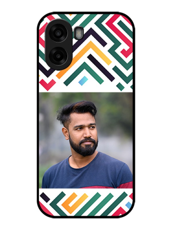 Custom Oppo K14x 5G Custom Glass Phone Case - Colorful Maze Pattern Design
