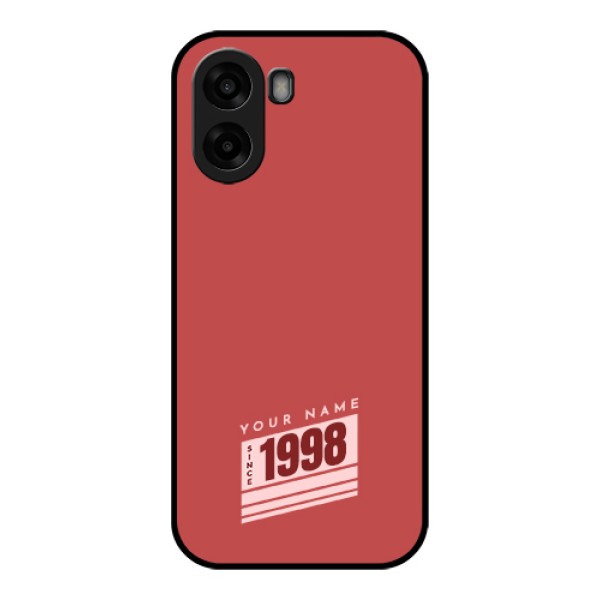 Oppo K14x 5G Custom Glass Phone Case - Red Custom Year Of Birth Design Oppo K14x 5G Custom Glass Phone Case - Red Custom Year Of Birth Design